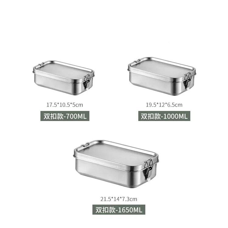 304 Stainless Steel Lunch Box with Bamboo Wooden Lid Japanese Style Bento Box Portable Leak-Proof Picnic Food Storage Container