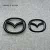 Gloss Black ABS Chrome Black Car Front Hood Emblem Bonnet Badge Rear Trunk Badge For MAZDA CX-5 MAZDA3 AXELA MAZD6 MAZDA5