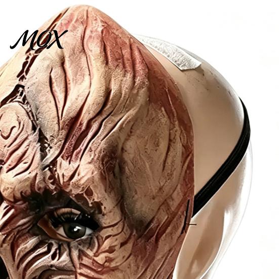 Scary Haunted House Prop Halloween Masque, Horror Full Face Latex Masque Skin Friendly for Costume, Cosplay Party, Realistic Skeleton Headgear