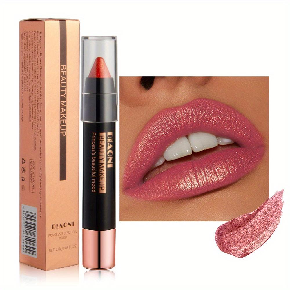 2 In 1 Shiny Metal Lipstick Eyeshadow Pen Pearlescent Eyeshadow Lip Liner Dual Purpose Crayon Long Lasting Lipstick Crayon Lip Makeup Eye Makeup 1#