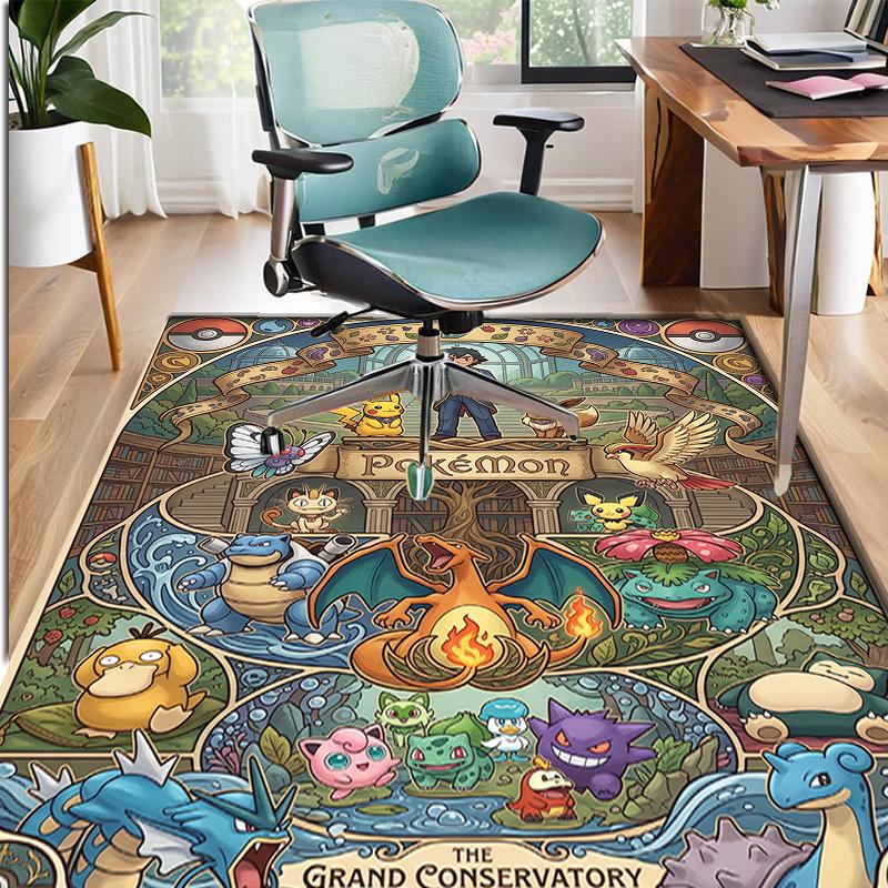 Pokemon Pattern Rug, Indoor/Outdoor Mat, for Picnic, Gameroom, Bedroom, Office, Living Room, Home Decor Carpet, Birthday Gift
