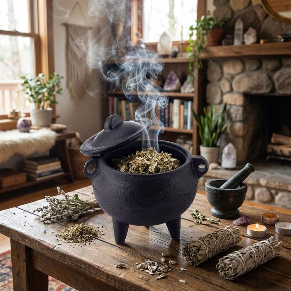 Retro Incense Stick Stove Black Three Legs Pot Creative Aromatherapy Stove Halloween Decoration