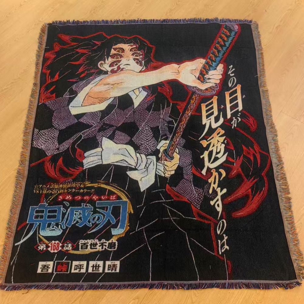Custom Japanese Anime Wall Hanging Tapestry Woven Cotton Throw Blanket