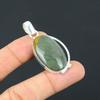 Oval Natural Polychrome Jasper Elegant Wedding Wife Trendy Pendant 925 Silver