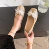 Womens Shoes 2026 Spring New Comfortable Shallow Lace Square Toe Mary Jane Shoes Fashion Non Slip Bow-knot Women's Ballet Shoes
