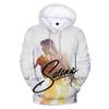 Signature Photo Mosaic Fleece Sweatshirt, Men's Thick Warm Hooded Pullover, Signed Singer Photo Grid Motif Hoodie for Commemorative Collection