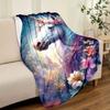 Flowers And Unicorns Blanket Aesthetic Soft Warm Throw Blanket Nap Blanket For Couch Sofa Office Bed Camping Travel Multipurpose Gift Blanket For All