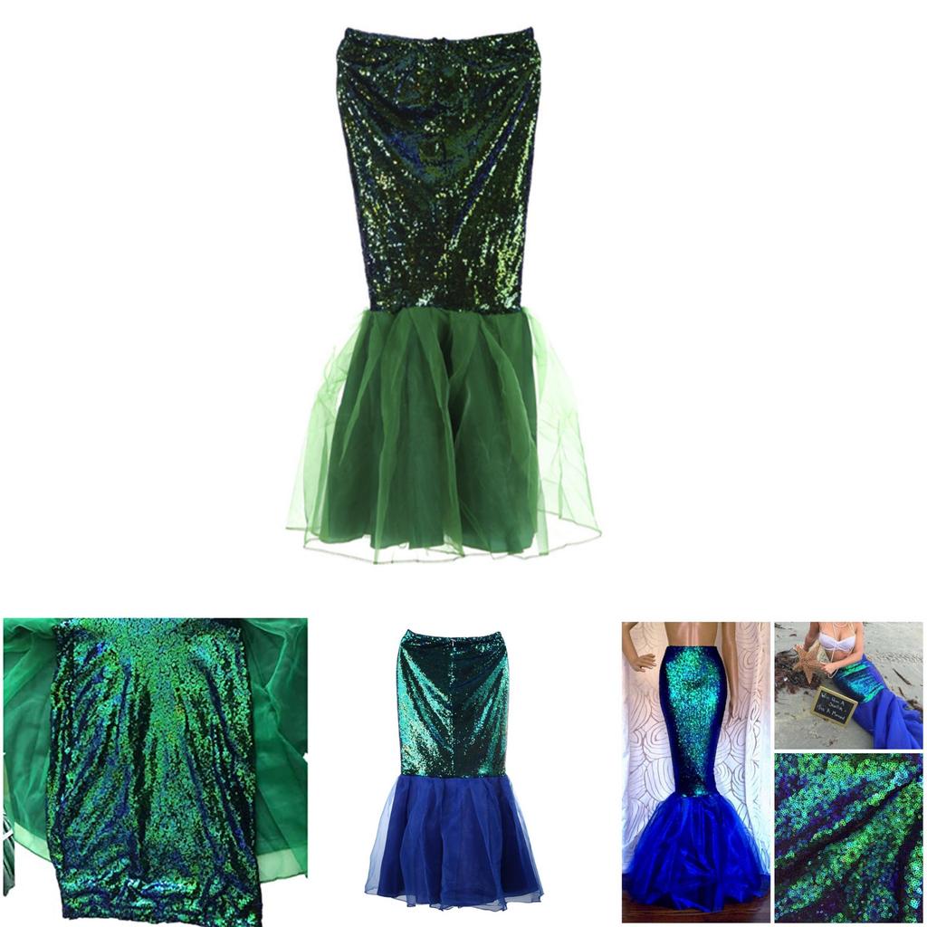 Sexy Halloween Mermaid Costume With Sequin Skirt For Women
