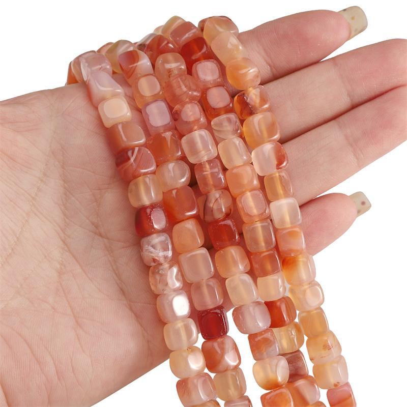 1strip /bag Colored Natural Agate Square Beads DIY Bracelet Necklace Earrings Jewelry Accessories