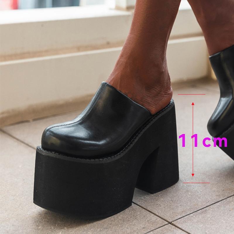Fashion New Fashion Designer Women's Slippers for Large-sized Women Wear Slippers of Size 34-43 Summer 11cm Thick-bottomed Zapatos Mujer