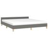 VidaXL Bed Frames with Headboard Slat Base Upholstered Bed Slat Frame Double Bed Adult Bedroom Furniture Grey 347432