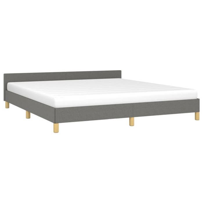 VidaXL Bed Frames with Headboard Slat Base Upholstered Bed Slat Frame Double Bed Adult Bedroom Furniture Grey 347432