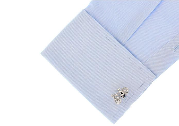 Factory Price Retail Quality Cufflinks For Men Silver Color Brass Material Bicycle Bike Design Cuff Links