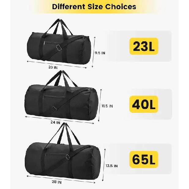 Vorspack Duffel Bag 20-24-28 Inches Foldable Gym Bag for Men Women Duffle Bag Lightweight with Inner Pocket for Travel Sports