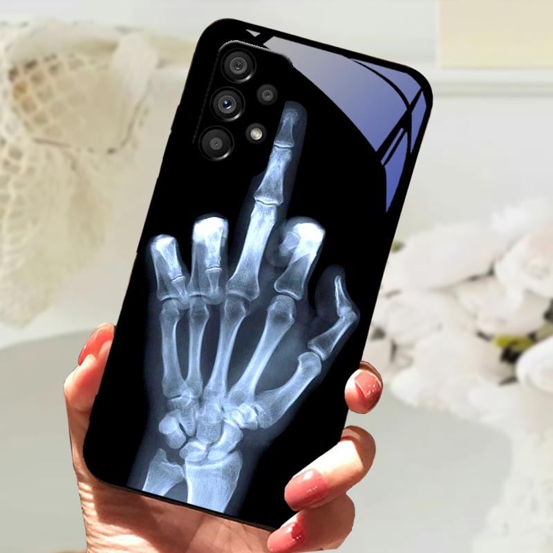 Glass Case For Samsung A13 A23 4G 5G Cartoon Tempered Glass Phone Cover For Galaxy A33 A53 A73 5G Hard PC Glass Protector Cases