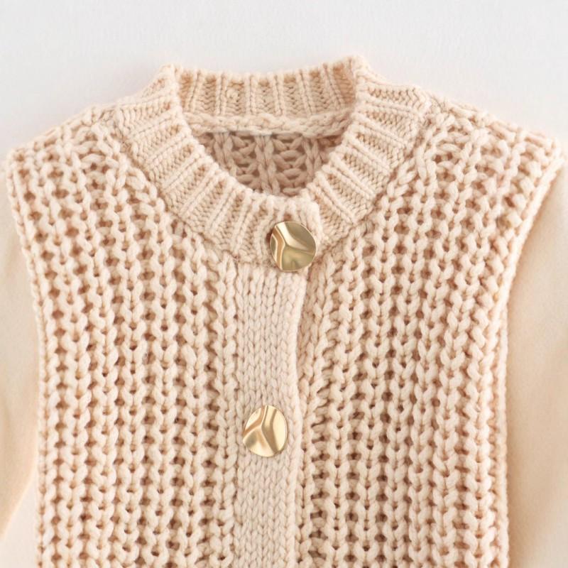 Womens Oversized Knit Cardigan With Pockets Long Sleeve Round Neck Casual Streetwear Winter
