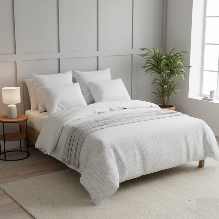 Parure de lit gaze de coton 220 x 240 cm Zig Zag