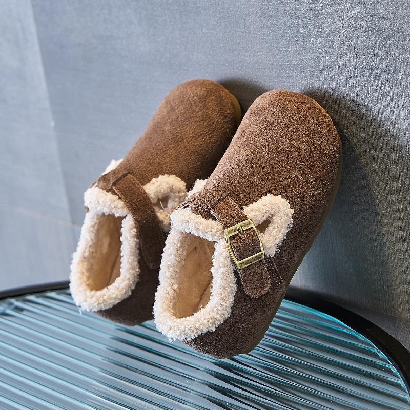 Retro Britischer Stil Samt Warme Weiche Sohle Schuhe für Kinder 3-9 Jahre - Unisex Kleinkind Fußbekleidung 2025