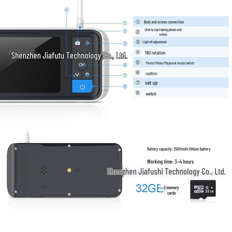 אוטוסקופ ויזואלי HD ואנדוסקופ להסרת שעוות אוזניים בגודל 4.5 אינץ'