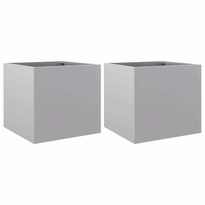 VidaXL Jardinières 2 pcs, Lits Surélevé, Bacs à Fleurs, Pots de Plantes, Boîtes à Fleurs Jardin Patio Terrasse, Argenté 841546