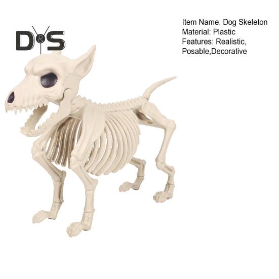 Halloween psí kostra Ornament Realistická plastová figurka zvířecích kostí pro halloweenskou vnitřní venkovní výzdobu party laskavosti