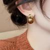 Pendant Amber Color Earrings Light Luxury Temperament Vintage Women's Earrings Round Fashion Jewelry Amber Ear Stud Wedding