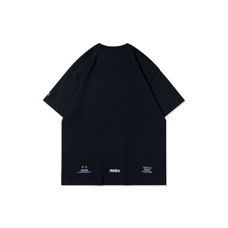 Li Ning X Disney Cartoon Print Loose Couple T-Shirt Unisex Tops Black AHSR845-2