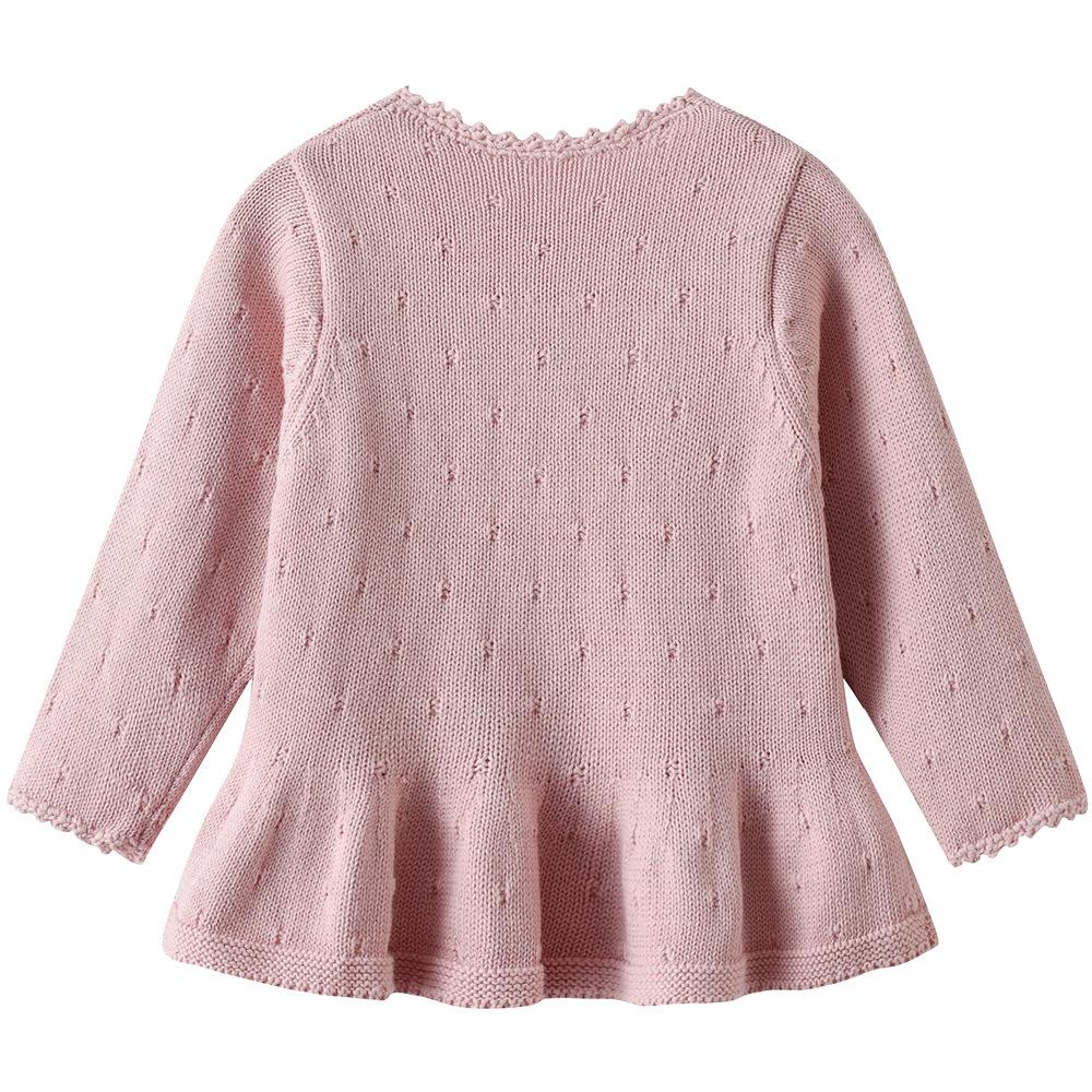 Spring and Autumn Infant Cotton Princess Baby Top Dress Sweater Coat Fashionable All-match Girl Knitted Cardigan