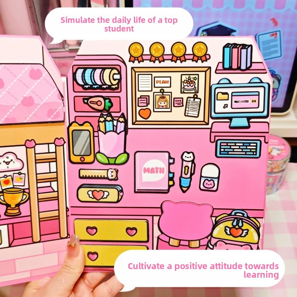 Cute PET Quiet Book Stickers Handmade Educational Cartoon DIY Stickers Cartoon No Cutting Required Stickers Holiday Gifts