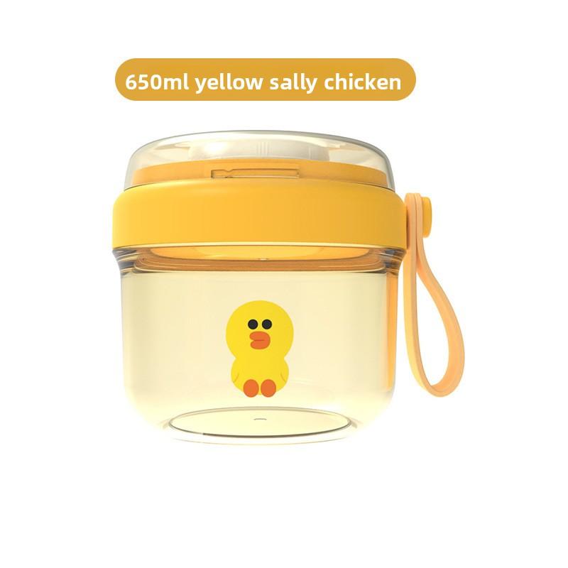 

650ml Portable Handheld Breakfast Cup Yogurt Bowl Leak Proof Salad Bento Lunch Box With Spoon 650ml жовтий
