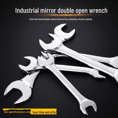 Dual End Open Fork & Mirror Wrench Set for Auto Repair