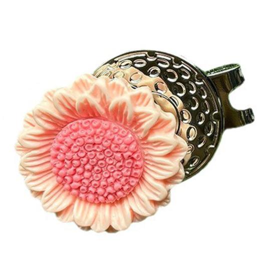 Magnetic Golf Ball Marker with Hat Clip Sunflower Shape Magnet Ball Marker Cap Clip Set for Men Women Golfers Bags Belts Visors Accessories