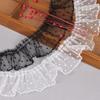Black/White Mesh Lace Trim Vintage Lace Fabric Ribbon Decoration Material Pleated Lace Trim  Cuffs