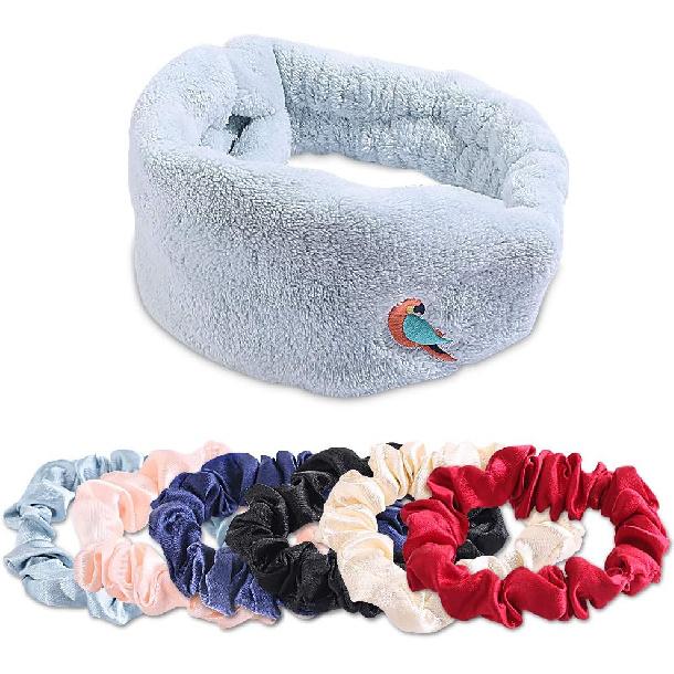 Headbands Knot Turban Headband Hair Band Elastic Plain Fashion Hair Accessories, Satin Hair Ties for Breakage Prevention (1 Hair Wraps and 6