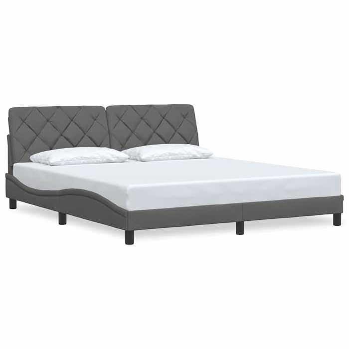 VidaXL Cadre de lit sans matelas gris foncé 180x200 cm tissu 3310616