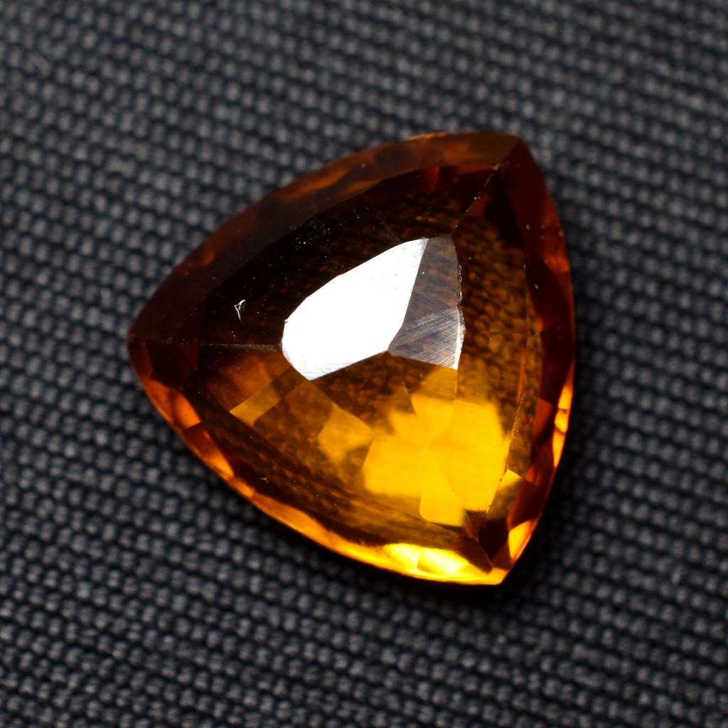 Natural Orange Sapphire Loose Gemstone Trillion Cut 8.10 Ct September Birthstone for Gem Collections
