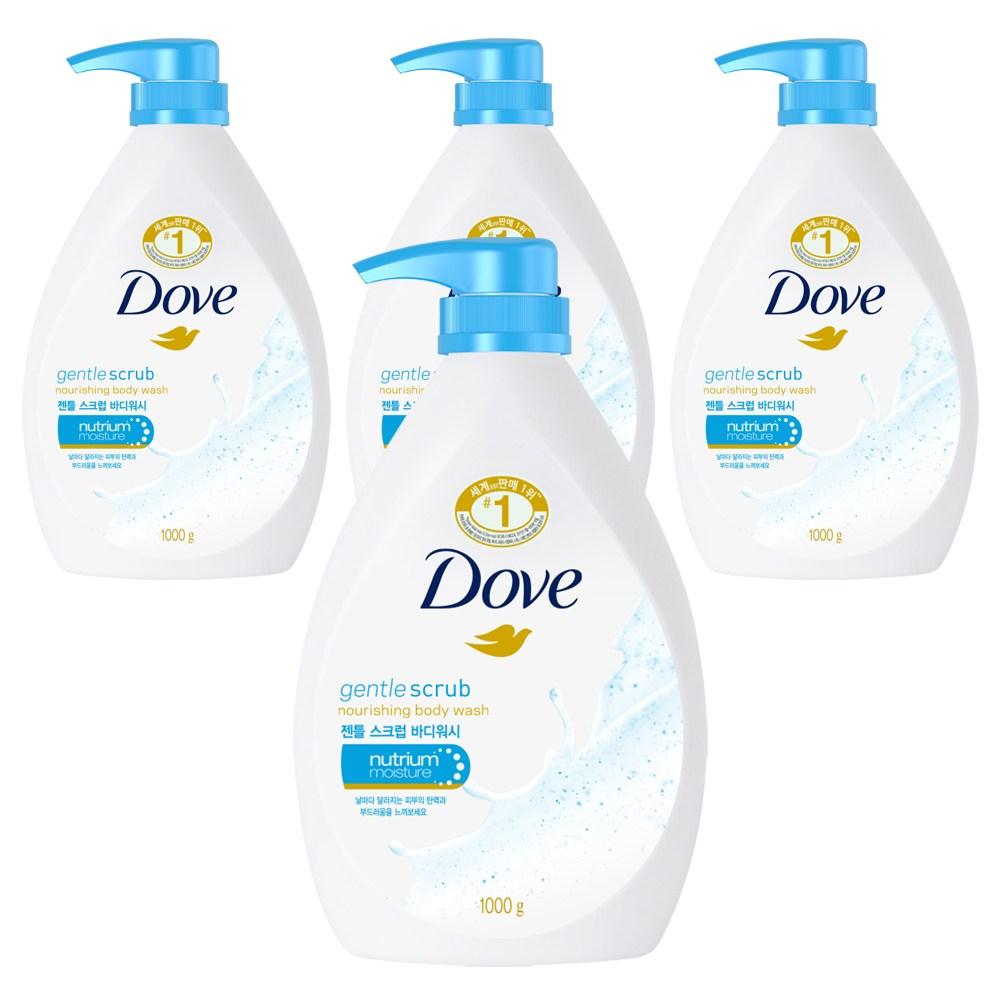 Гель-скраб для душа Dove Gentle Scrub, 1 л, 4 шт.