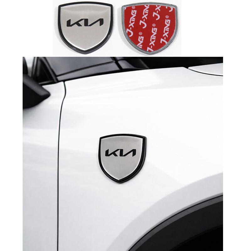 ARQ4  1pcs 3D New 38mm Metal Car Fender Side Logo Car Door Emblem Rear Emblem Car Window Sticker Styling Accessories For Kia