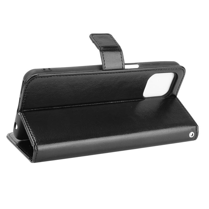 Skórzane etui z klapką i miejscem na karty oraz smyczą do Motorola Edge 20 Lite