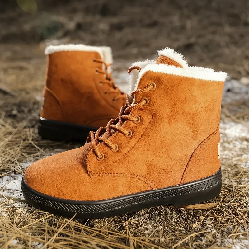 Schuhe Damen Schneestiefel Fleece Verdickte Baumwollschuhe High Top Martin Stiefel Große Größe Baumwollstiefel Weiche Sohle Damenstiefel