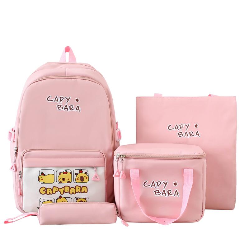 

Cute Cartoon Backpack Multi Functional Backpack for Women s Meal Bag Tutoring Bag Primary and Secondary School School Bag