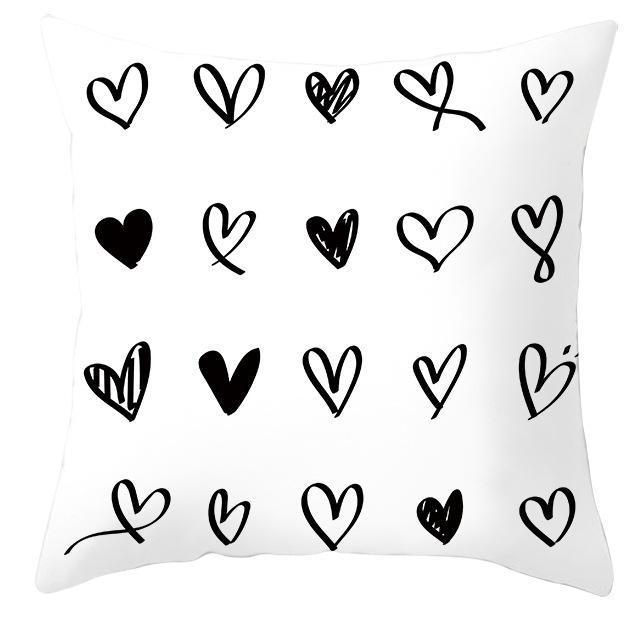 New Simple Black and White Plain Pillowcase Geometric Home Cushion Cover