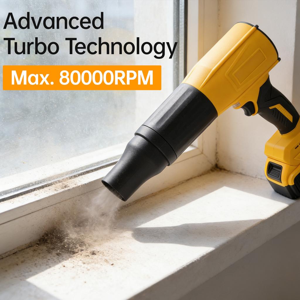 Cordless Leaf Blower 21V Turbo Snow Blower with 2 Batteries Fast Charger 80000RPM for Lawn Care Yard Garage Leaves Dust