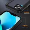 For iPhone 13/14 Kickstand Phone Case Slim-Fit TPU+PC Phone Cover with Card Holder