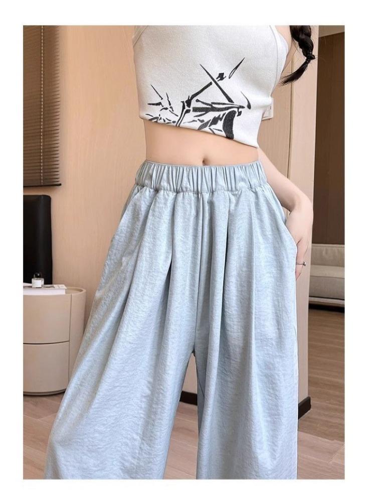 Spring and Autumn New Lazy Wind Draping Leisure Texture Sense of Thin Wide-legged Trousers Milk Fu Yamamoto Trousers Female Thin Section