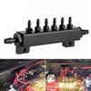6 Port Vacuum Block Intake Manifold Kit Aluminum Alloy Boost Manifold Universal Vacuum Block 1/8NPT for Car Truck Turbo