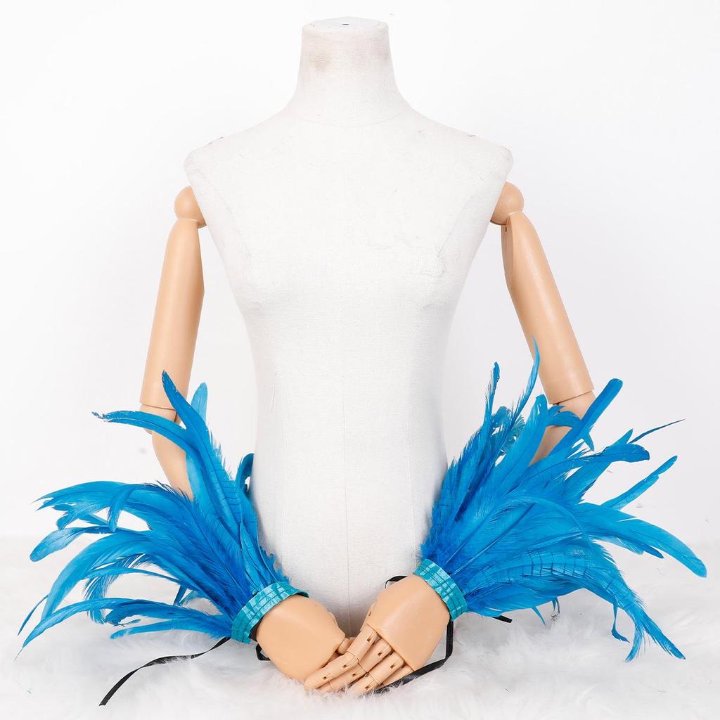 Large Feather Bracelet Cuffs for Halloween & Christmas Costumes