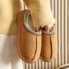 Home Closed Heel Warm Thickened Cotton Shoes Autumn Winter Cotton Slippers Men Couple Indoor Fuzzy Cotton Shoes Women