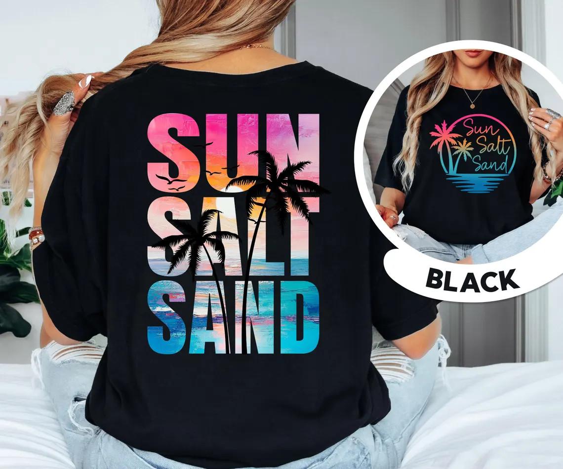 Sun Sand Salt Beach T-Shirt Summer shirt Summer Vacation Shirts XXL