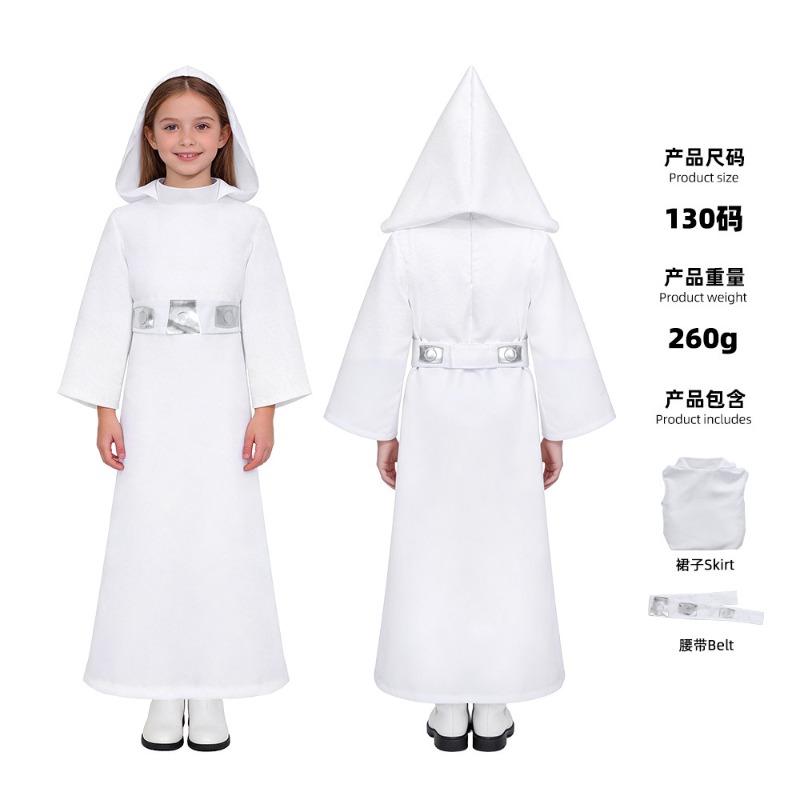 Star Wars Cosplay Costume Women s Princess Leia Comic-Con Party White Long Dress s (adults)
